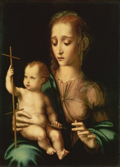 Madonna e Bambino con un fuso, 1570s da Luis de Morales